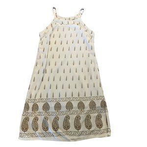 Lapogee White Sun Dress Womens Medium Rayon Bronze Design